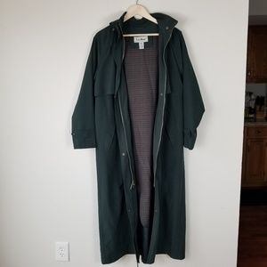 L.L. Bean Dark green Long rain coat Duster M